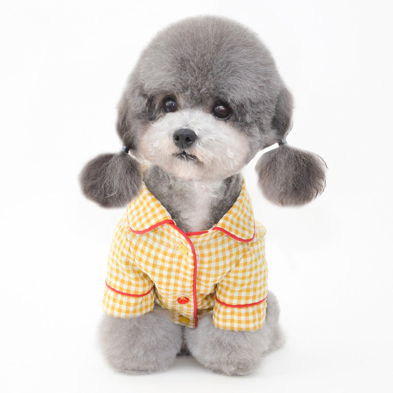 Small Dog Clothes Pet Puppy Plaid Pajamas