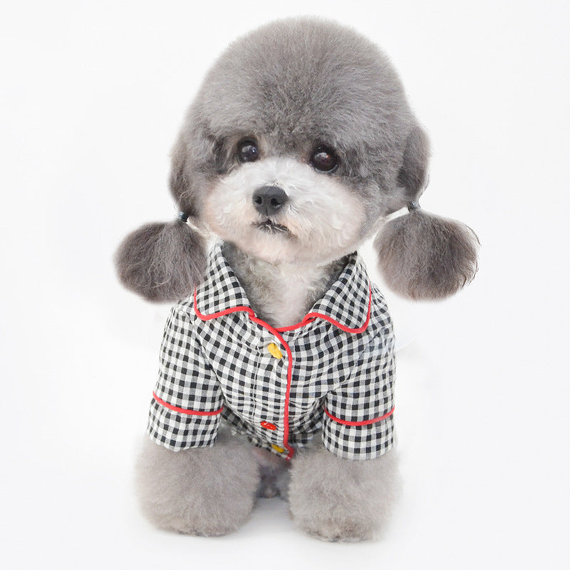 Small Dog Clothes Pet Puppy Plaid Pajamas