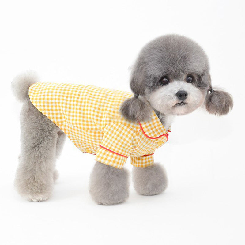 Small Dog Clothes Pet Puppy Plaid Pajamas