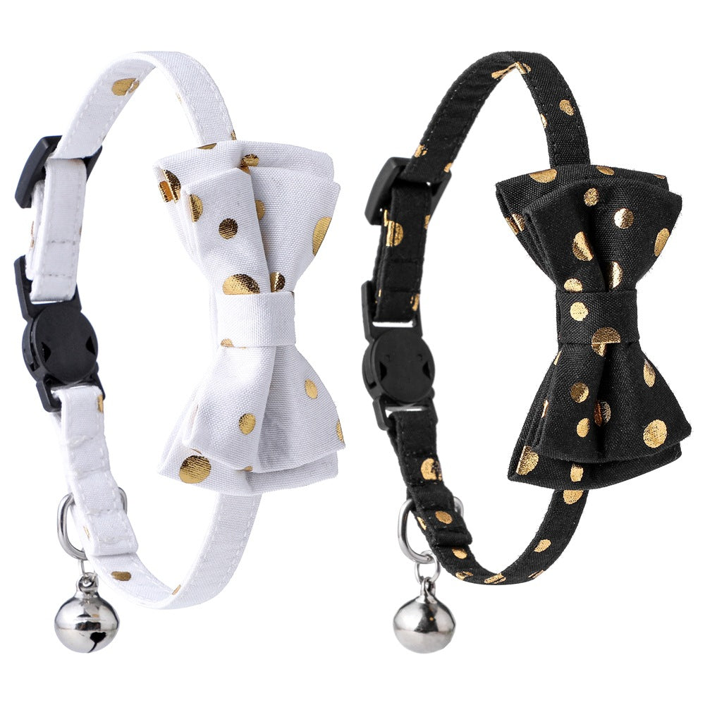 Bronzing Leopard Print Bow Knot Cat Collars