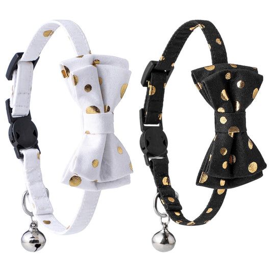 Bronzing Leopard Print Bow Knot Cat Collars