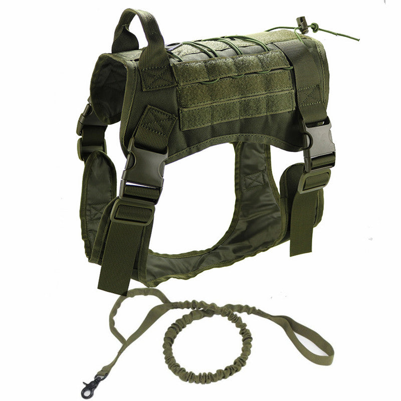 Pet Dog Outdoor Training Tactical Harness Vest With Leash