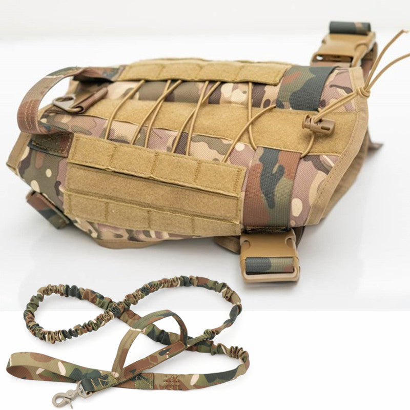 Pet Dog Outdoor Training Tactical Harness Vest With Leash