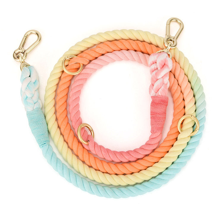 Anti-Scape Firm Gradient Color Dog Traction Leash Rope