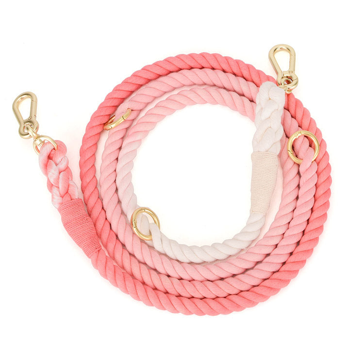 Anti-Scape Firm Gradient Color Dog Traction Leash Rope