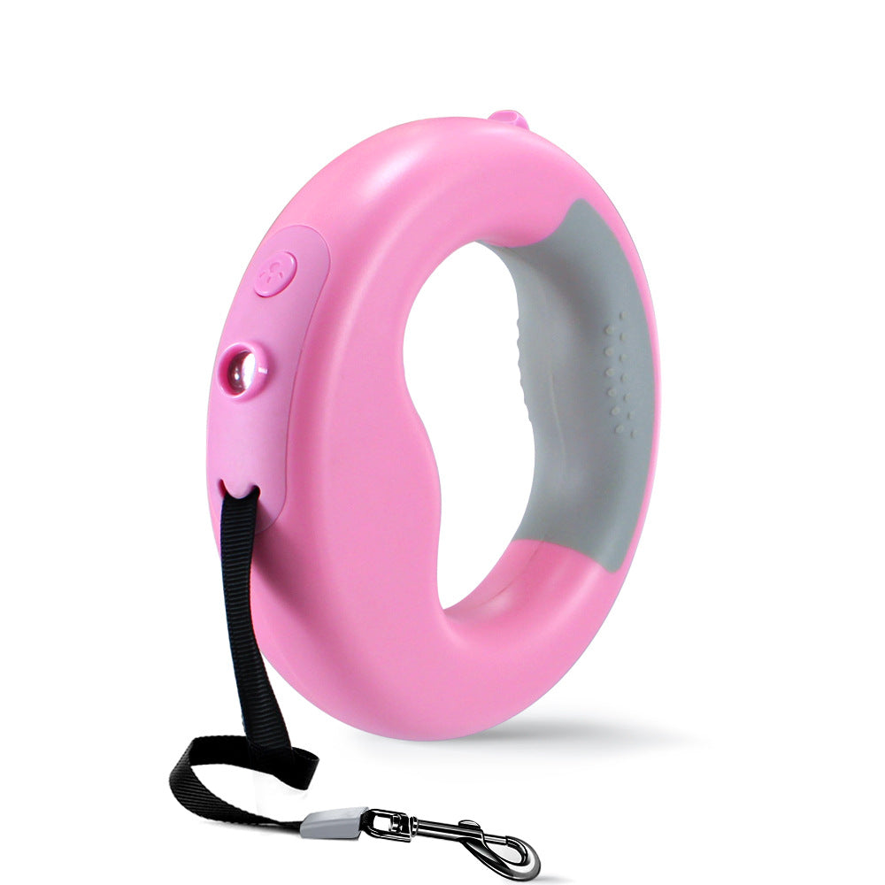 Durable Round Dog Traction Rope Night Lighting Pet Leash With Biodegradable Poop Bags