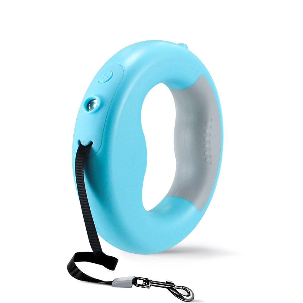 Durable Round Dog Traction Rope Night Lighting Pet Leash With Biodegradable Poop Bags