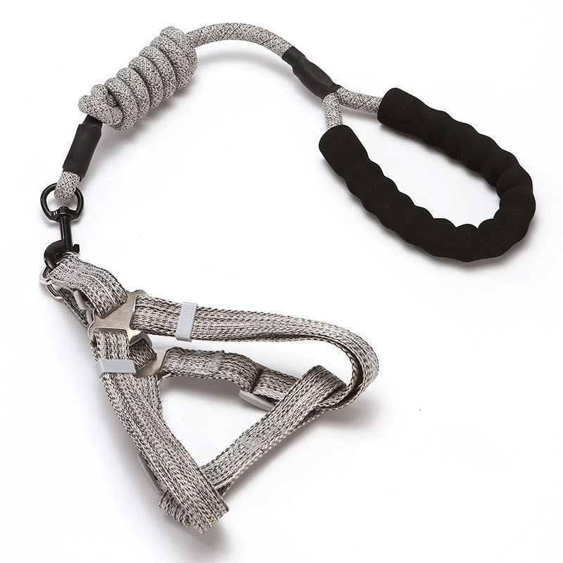 Nylon Dog Pet Chest Harness Leash Set With Foam Handle
