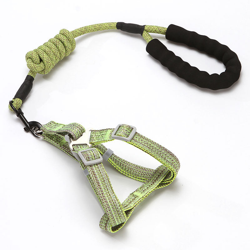 Nylon Dog Pet Chest Harness Leash Set With Foam Handle