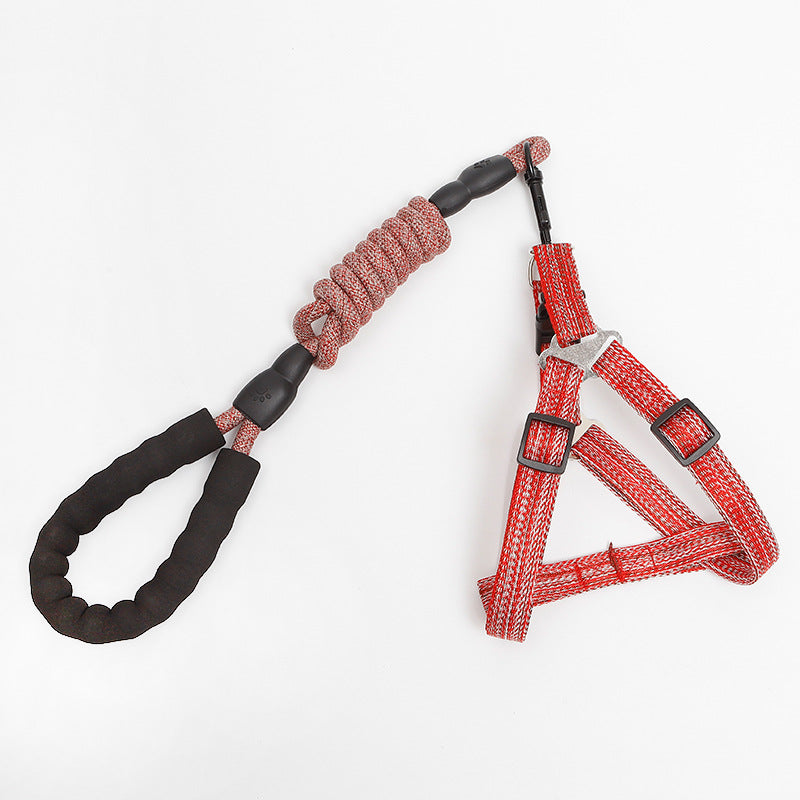 Nylon Dog Pet Chest Harness Leash Set With Foam Handle