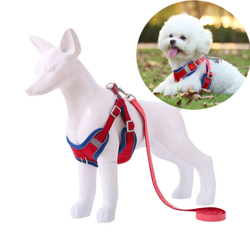 Dog Breathable Adjustable Harness Vest Walking Lead Leash